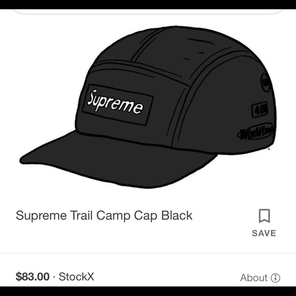 supreme trail camp cap black